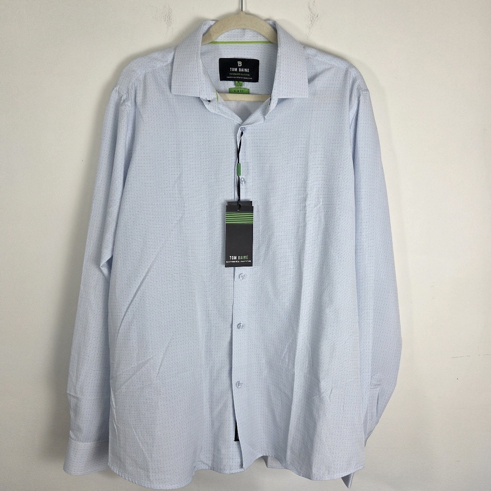 Tom Baine Pergormance‎ Light Blue Men's Shirt XL